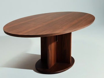 INTERSECTION - Oval solid wood table by La Manufacture - view 2
